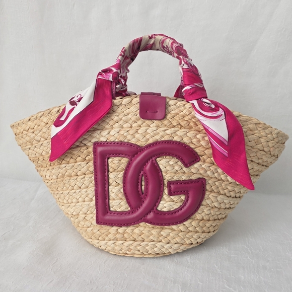 Auth Dolce&Gabbana KENDRA STRAW Shopper Floral Tote - Picture 3 of 12